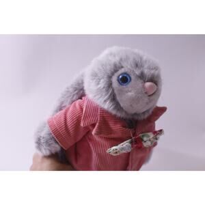 North American Bear, Gray Hare in Red Jacket, Plush, Vintage, ~ 250809-WH 438